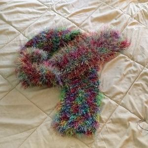 Multicolored, knit scarf