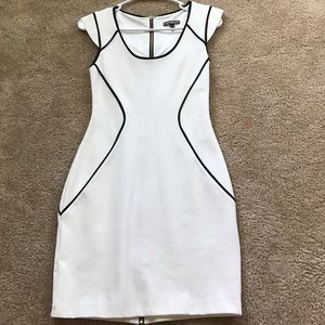 White & Black Bodycon Express Dress