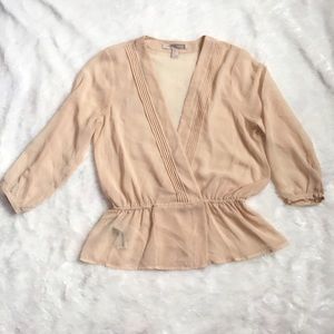 F21 Sheer cream blouse