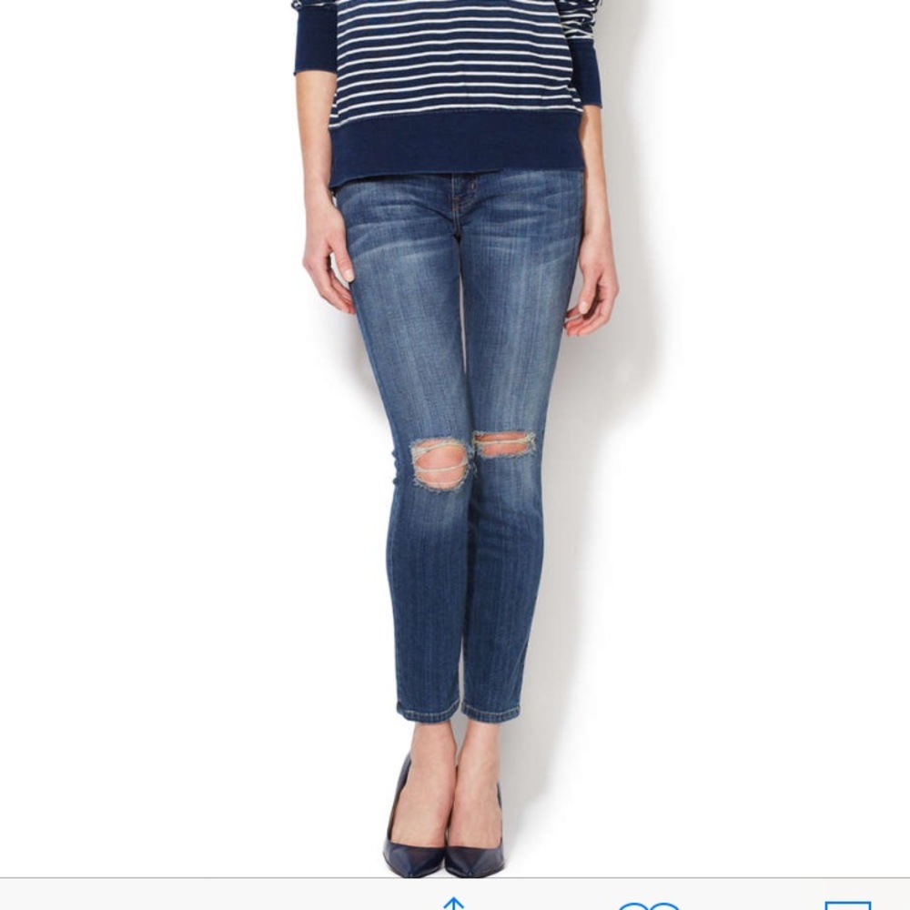 Current Elliot stiletto distressed skinny jean