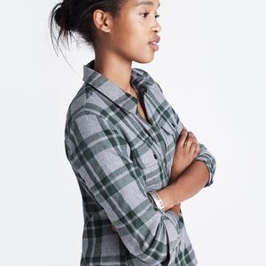 Madewell Flannel Zip Popover Shirt - WashburnPlaid