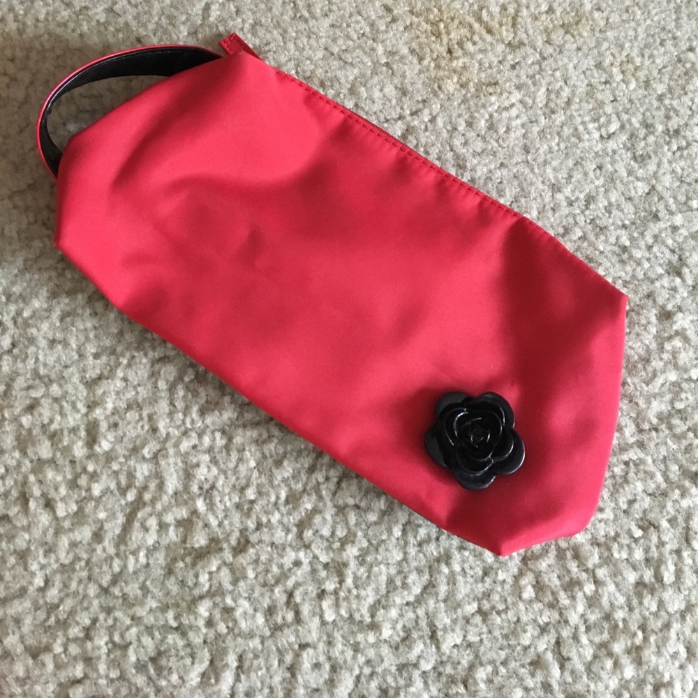 Red and black makeup bag