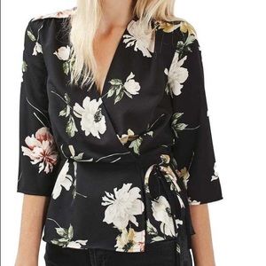 Topshop Floral Kimono Blouse