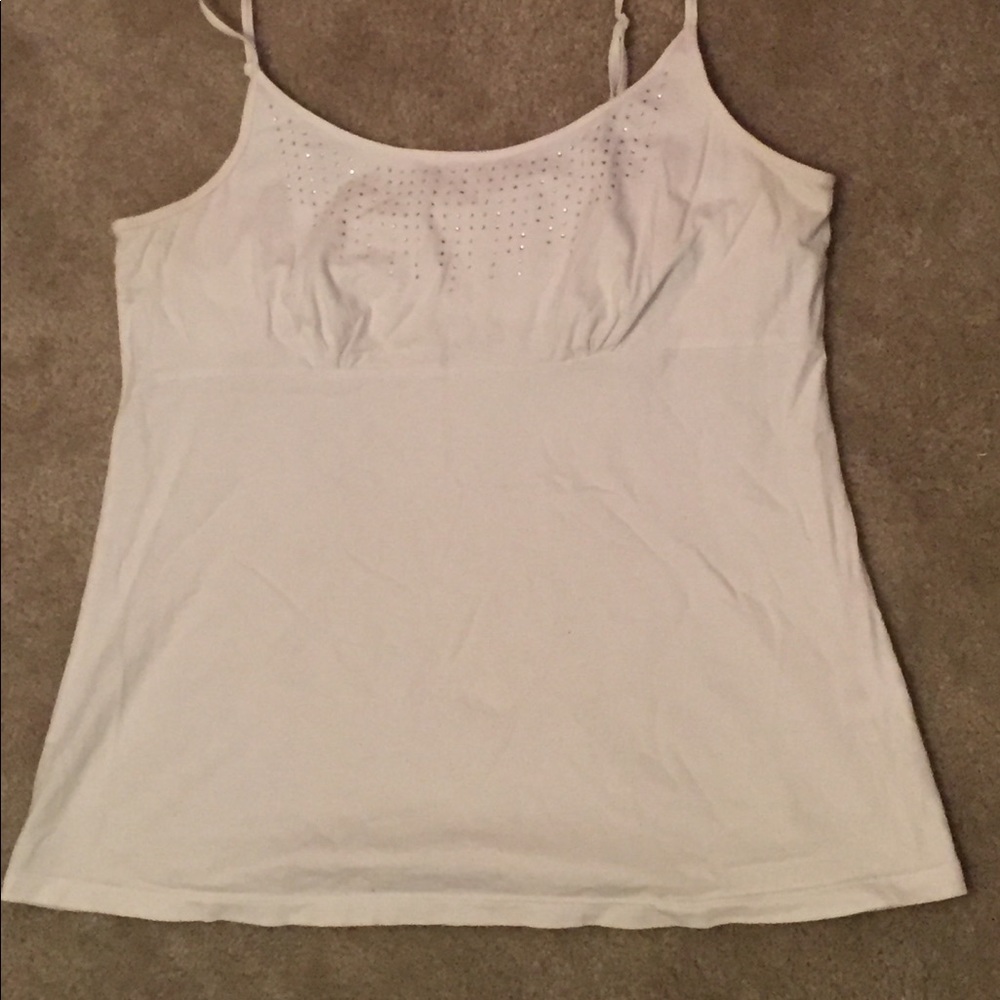 White Tank with Rhinestones