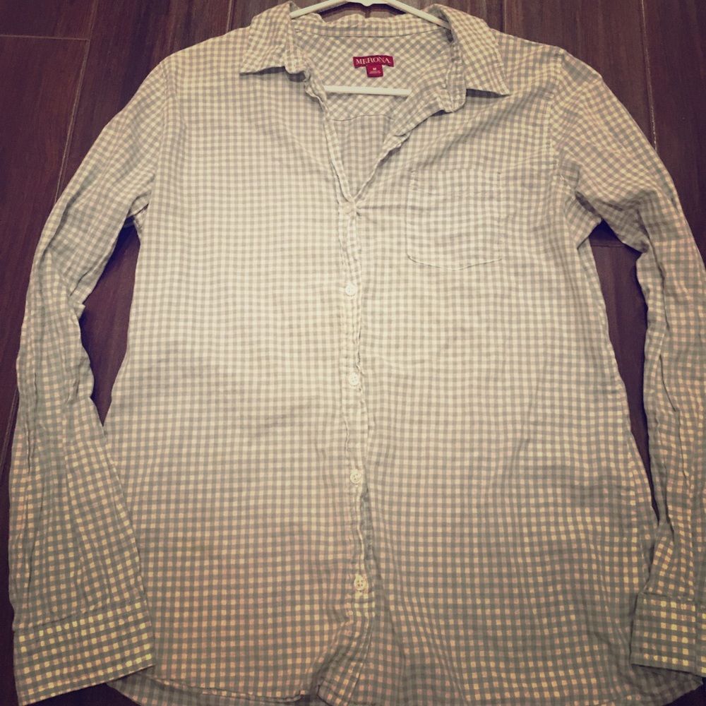 DONATED TO IRMA VICTIMS Green & White Button Up