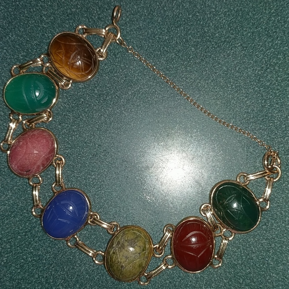 14k Vintage Scarab Bracelet