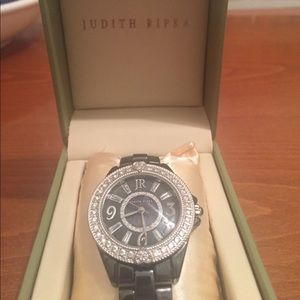Judith Ripka Black Ceramic Bracelet Watch