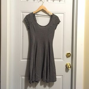 Simple black and white striped dress