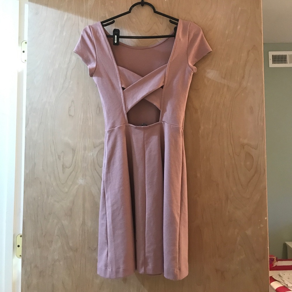 Dusty rose cross back dress