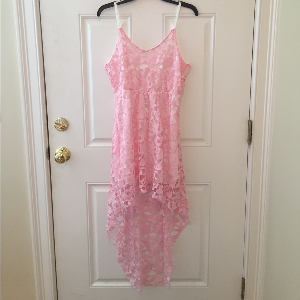 Pink high low dress