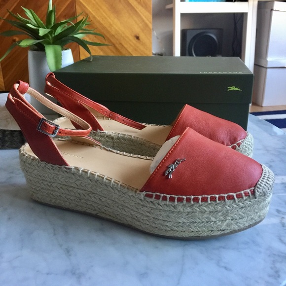 Long Champ Le Pliage Leather Espadrilles - Picture 3 of 6