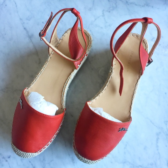 Long Champ Le Pliage Leather Espadrilles - Picture 5 of 6