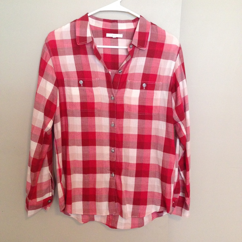 Plaid button-up