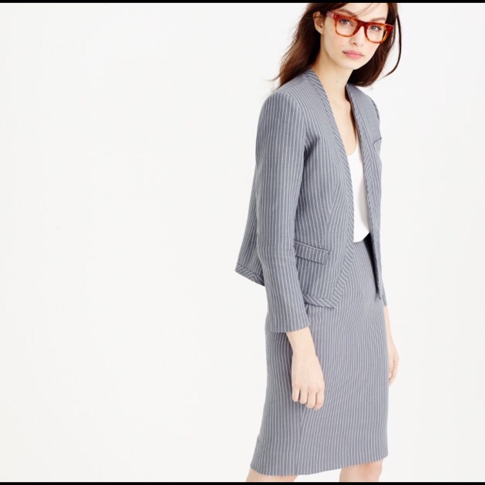 J. Crew summer suit 4 jacket 0 skirt Excellent
