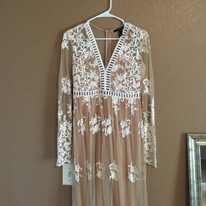 Forever 21 Maxi/Long Tan/Lace Dress