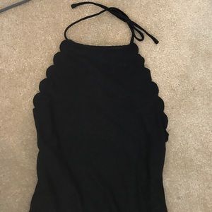 Target black scallop one piece size large NWT