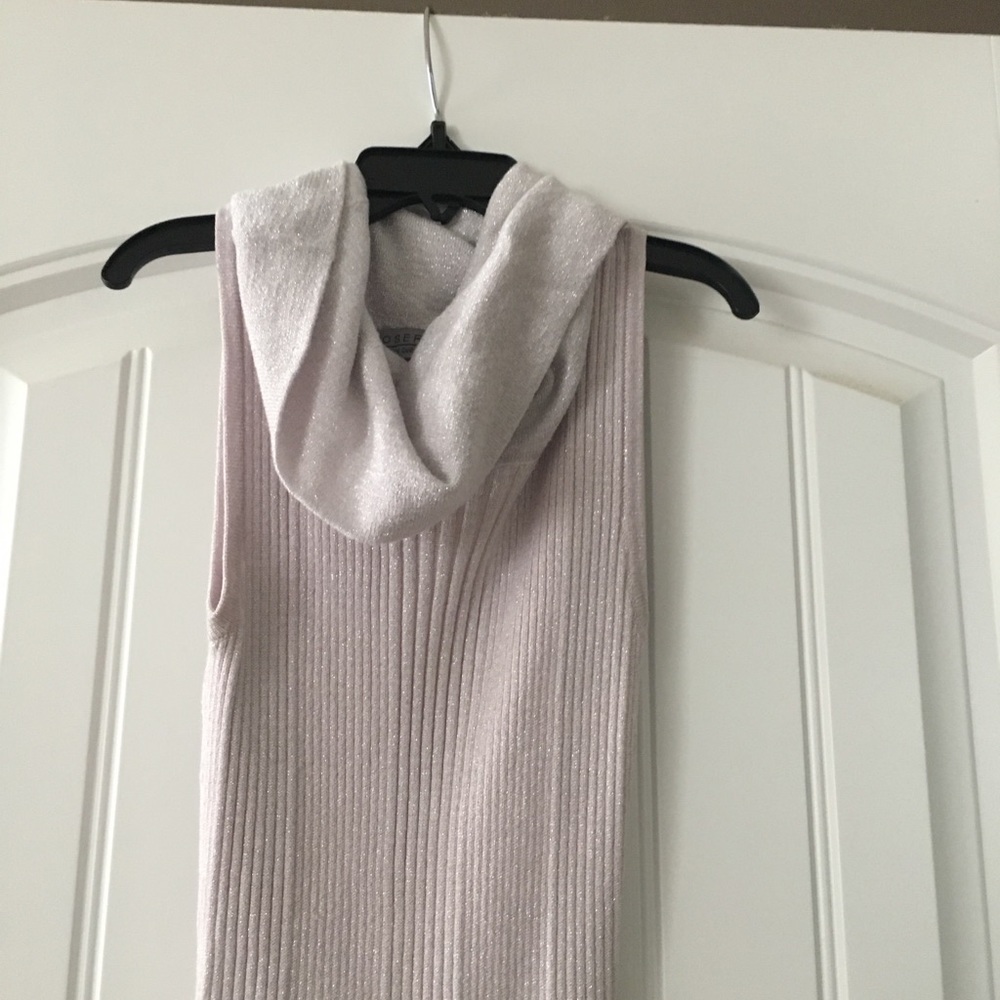 💜Lavendar-Silver Sparkle Cowl Neck top,szS🍇💁🏼