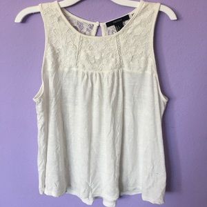 Forever 21 white floral laced top