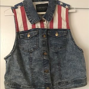 Forever 21+ American Flag Vest