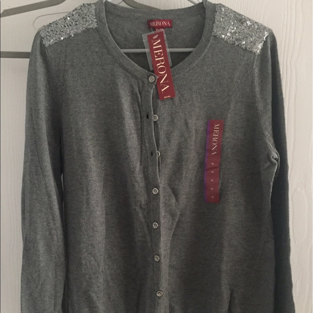 Grey sequin Cardigan