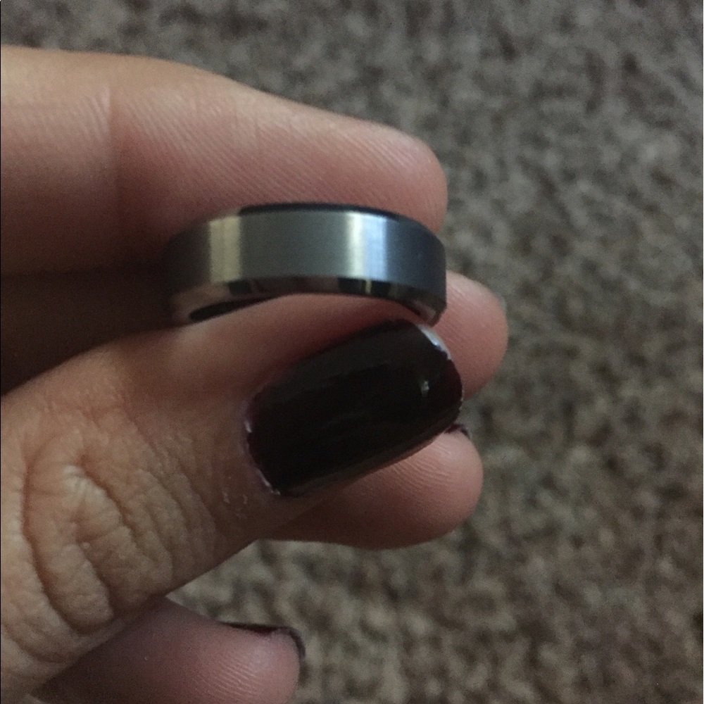 Men's white Tungsten ring