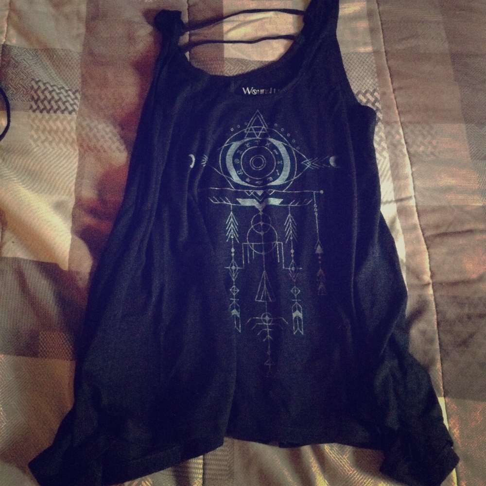 Black tribal tank top
