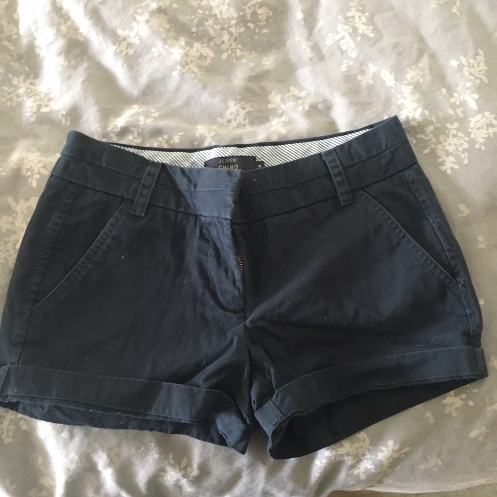Navy J. Crew Chino Shorts