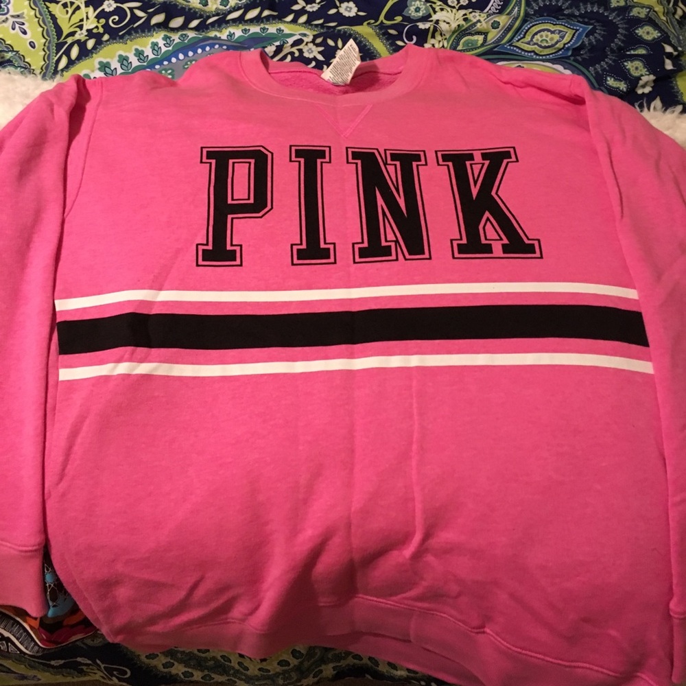 Victoria Secrets sweatshirt.
