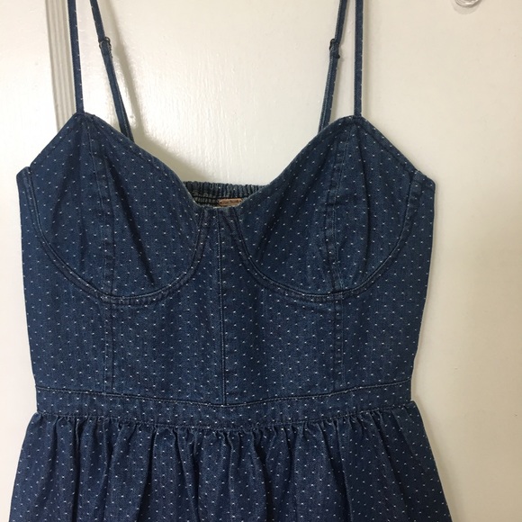 Free People Denim dot tank dress - Picture 3 of 6