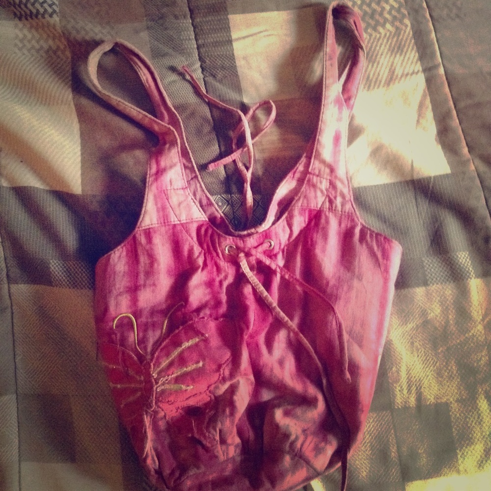 Pink tie dye beach bag