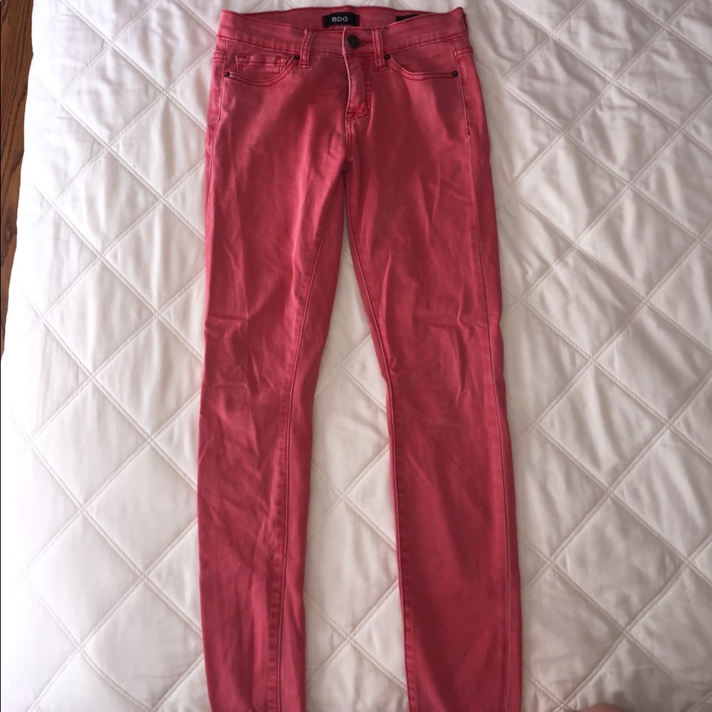 Coral urban outfitters BDG skinny jeans