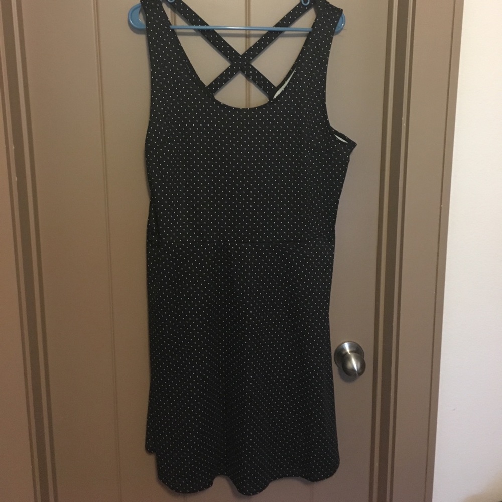 NWT black & white polka dot crossback dress