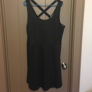 NWT black & white polka dot crossback dress