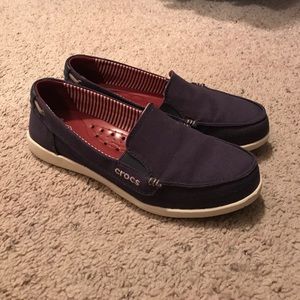 Crocs navy blue loafers