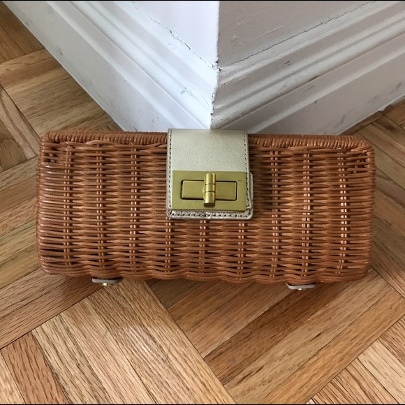 J. Crew Handbags - J.Crew Ainsley Rattan Clutch