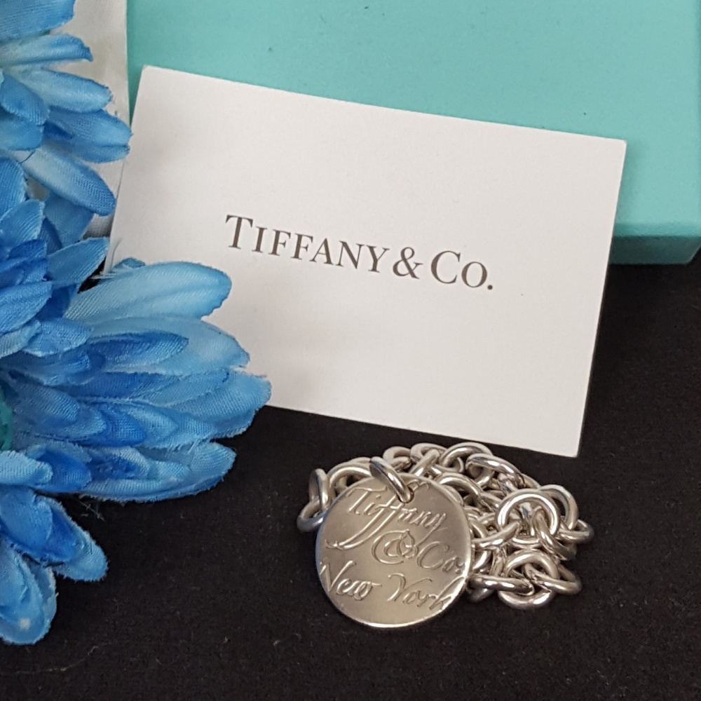 TIFFANY CO. Notes Tag Bracelet 7.5in