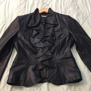 WHBM fitted feminine leather jacket Medium