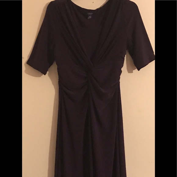 Deep eggplant wrap dress by Chaps.Worn 2-3 times. - Picture 1 of 4