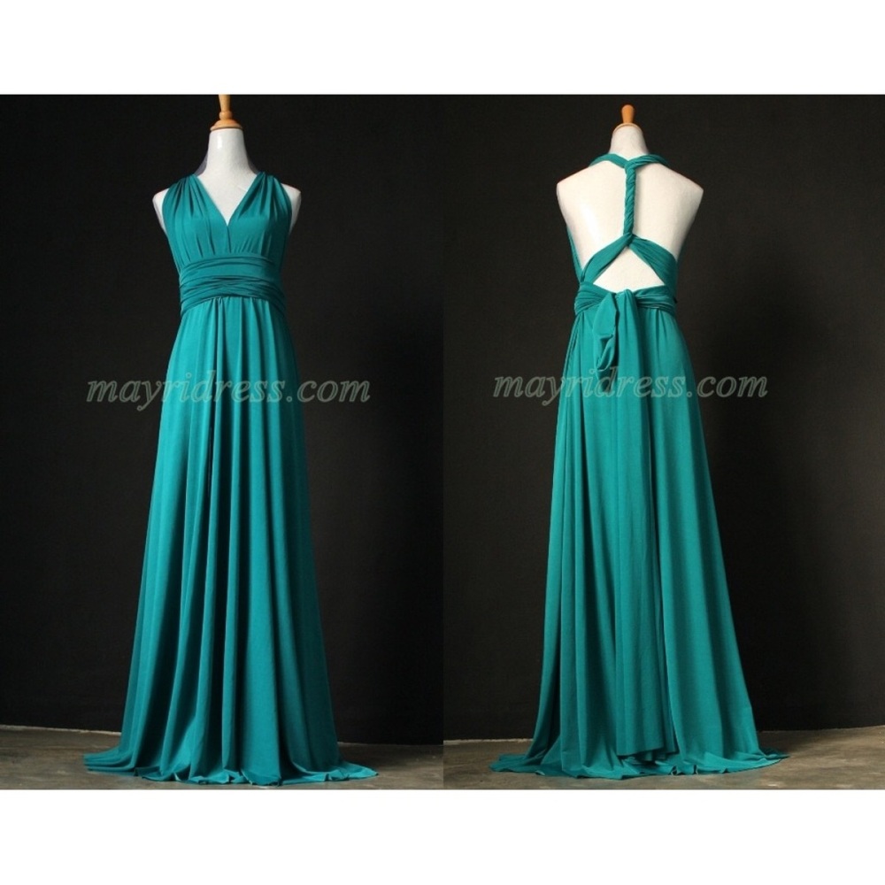 Teal Full-Length Infinity Dress