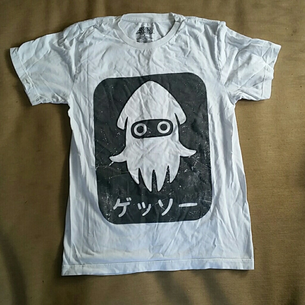 Super Mario Japanese Squid Graphic Tee Shirt