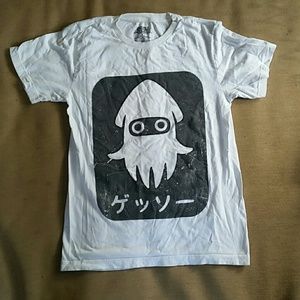 Super Mario Japanese Squid Graphic Tee Shirt