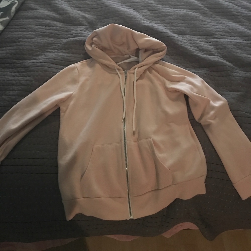 Blush color zip up hoodie