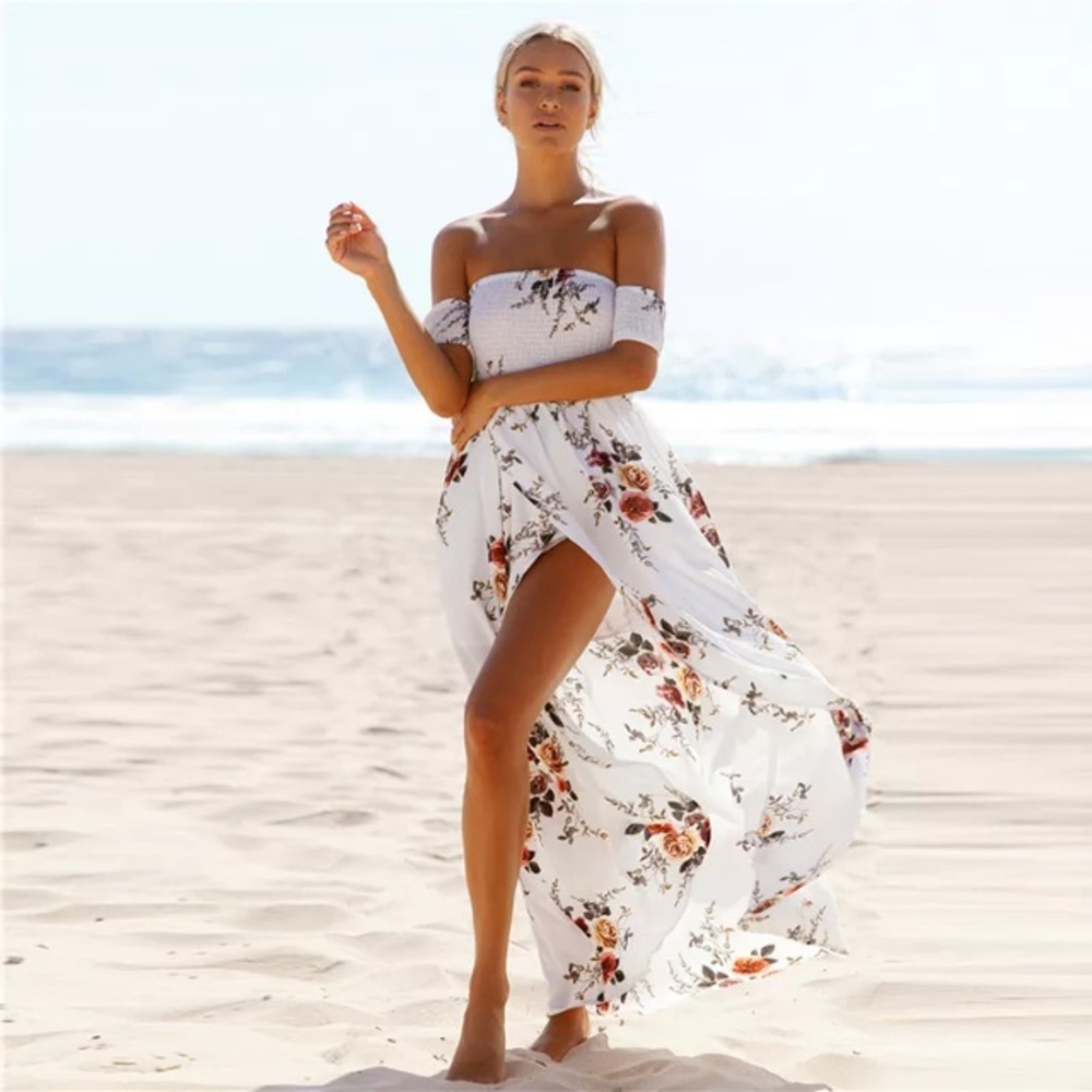🌻 Floral Off The Shoulder Maxi Dress! - Picture 3 of 8