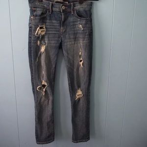 Express Distressed Skinny Jeans