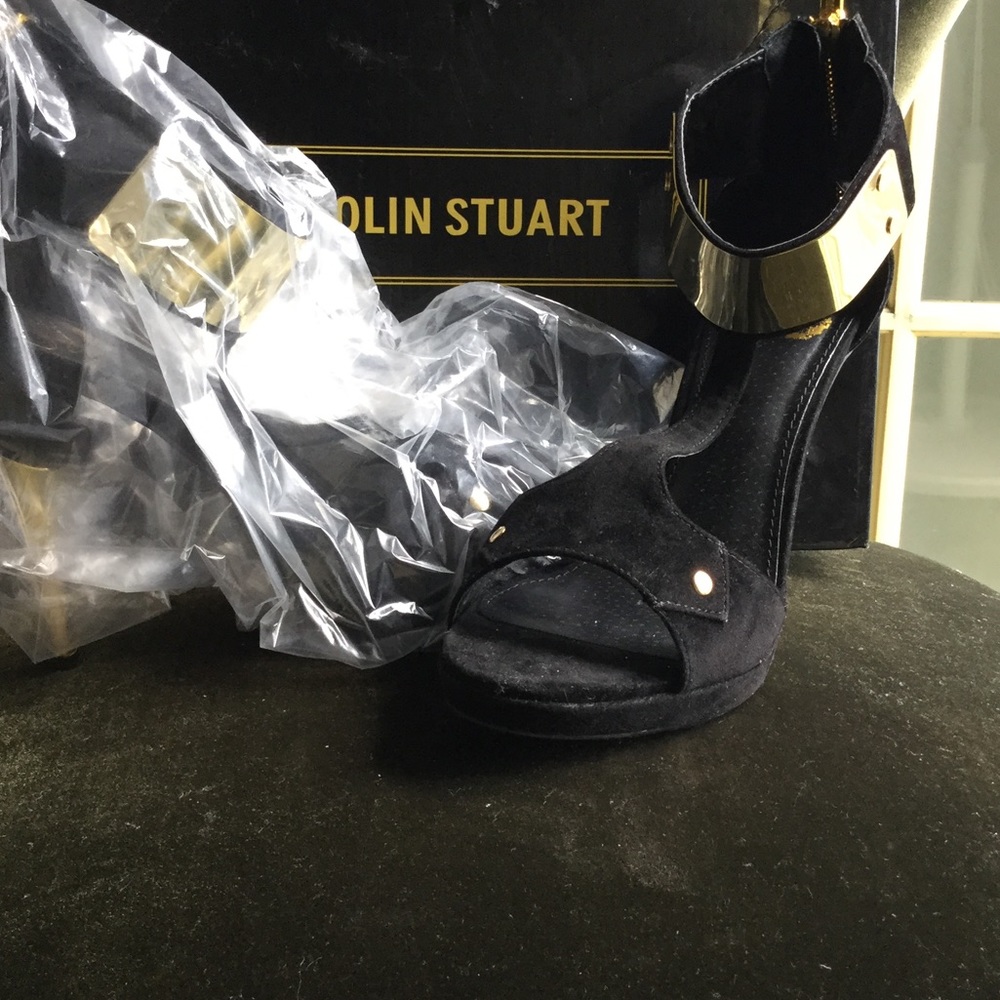 Colin Stuart black suede heels