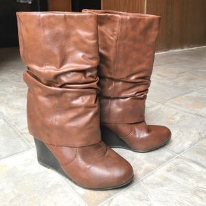 Madison Girl, Brown Cuffed Boots size 6