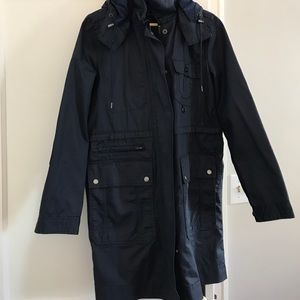 Jcrew Long Downtown Field  jacket navy sz M