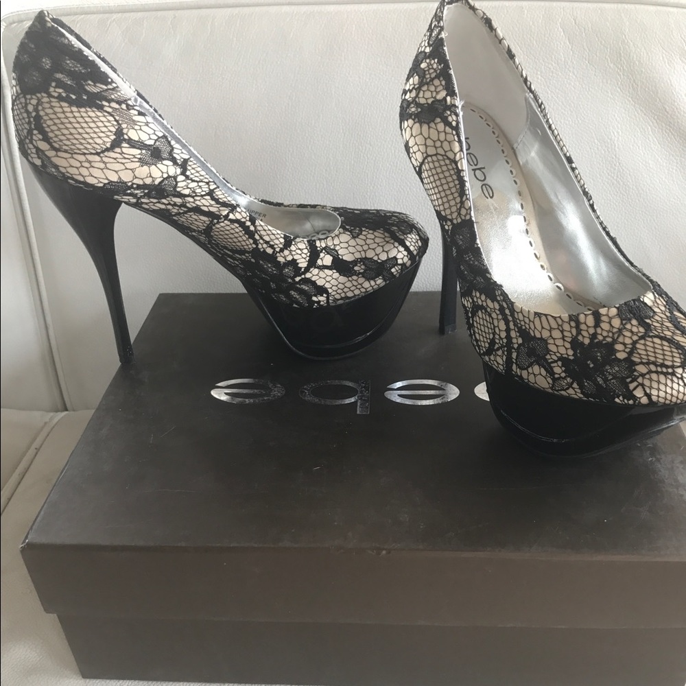 Brand New Bebe Lace Pumps