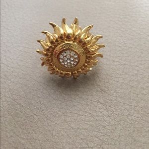 Coach Sunburst Gold Plated Brass Statement Ring
