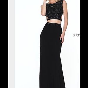 Sherri hill two piece black prom dress